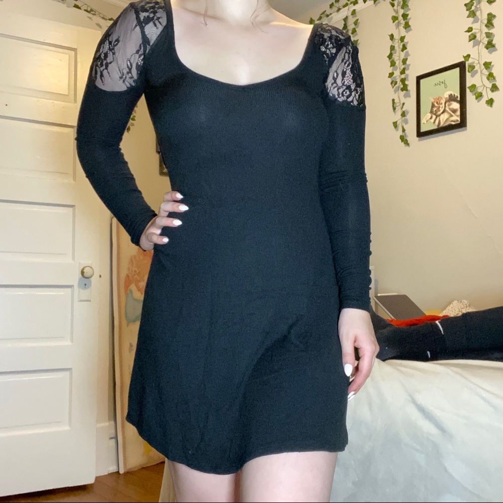 American Eagle Long Sleeve Black Dress